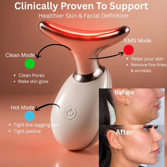 EMS RED LIGHT THERAPY FACE NECK LIFT WRINKLE REMOVER MASSAGER